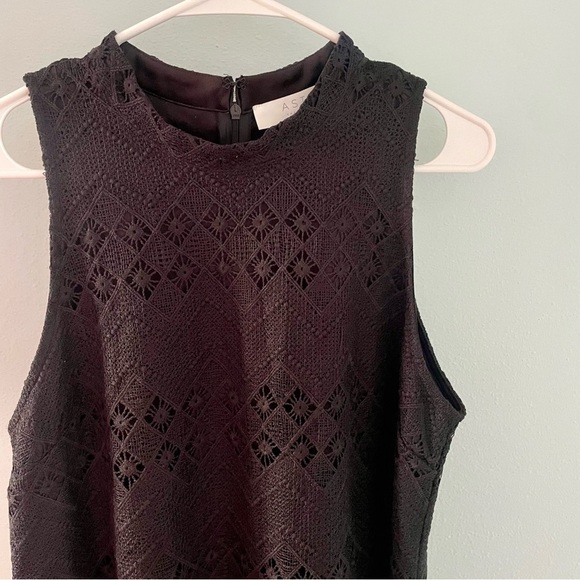 Aster the label Black Lace Sleeveless shift mini Dress size large - Picture 3 of 10